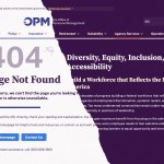 A webpage for the federal U.S. Office of Personnel Management about diversity, equity, inclusion and accessibility now results in a 404 Page Not Found error.