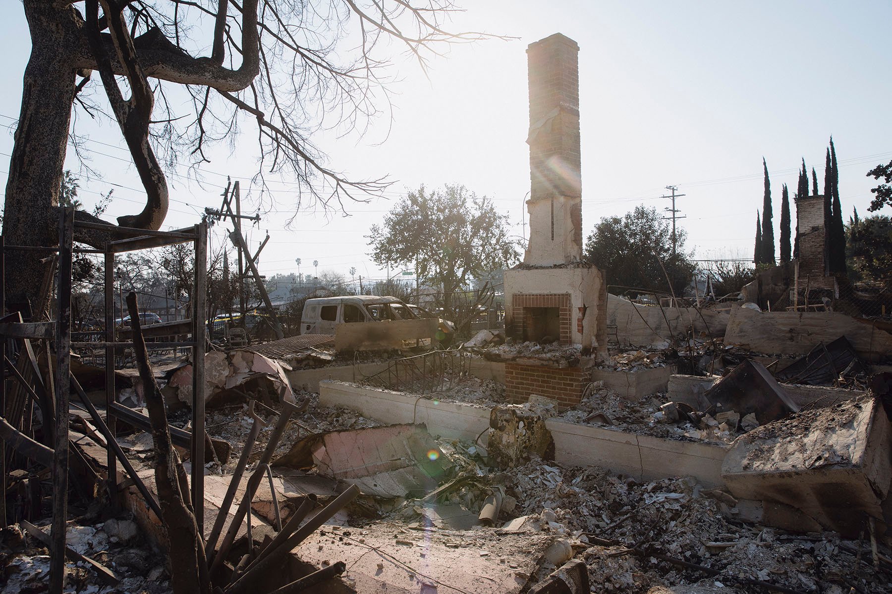 Carolina Ramirez Sanchez's home of 21 years is reduced to rubble after the Eaton Canyon fire swept through her neighborhood.