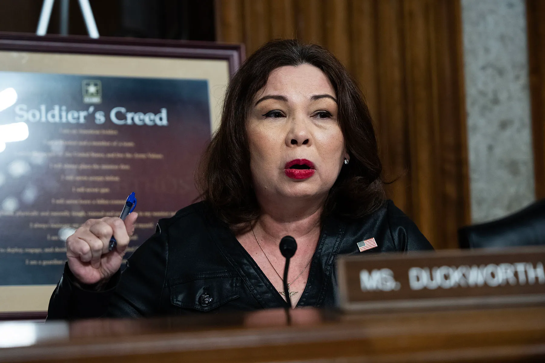 Sen. Tammy Duckworth questions Pete Hegseth during his Senate Armed Services confirmation hearing.