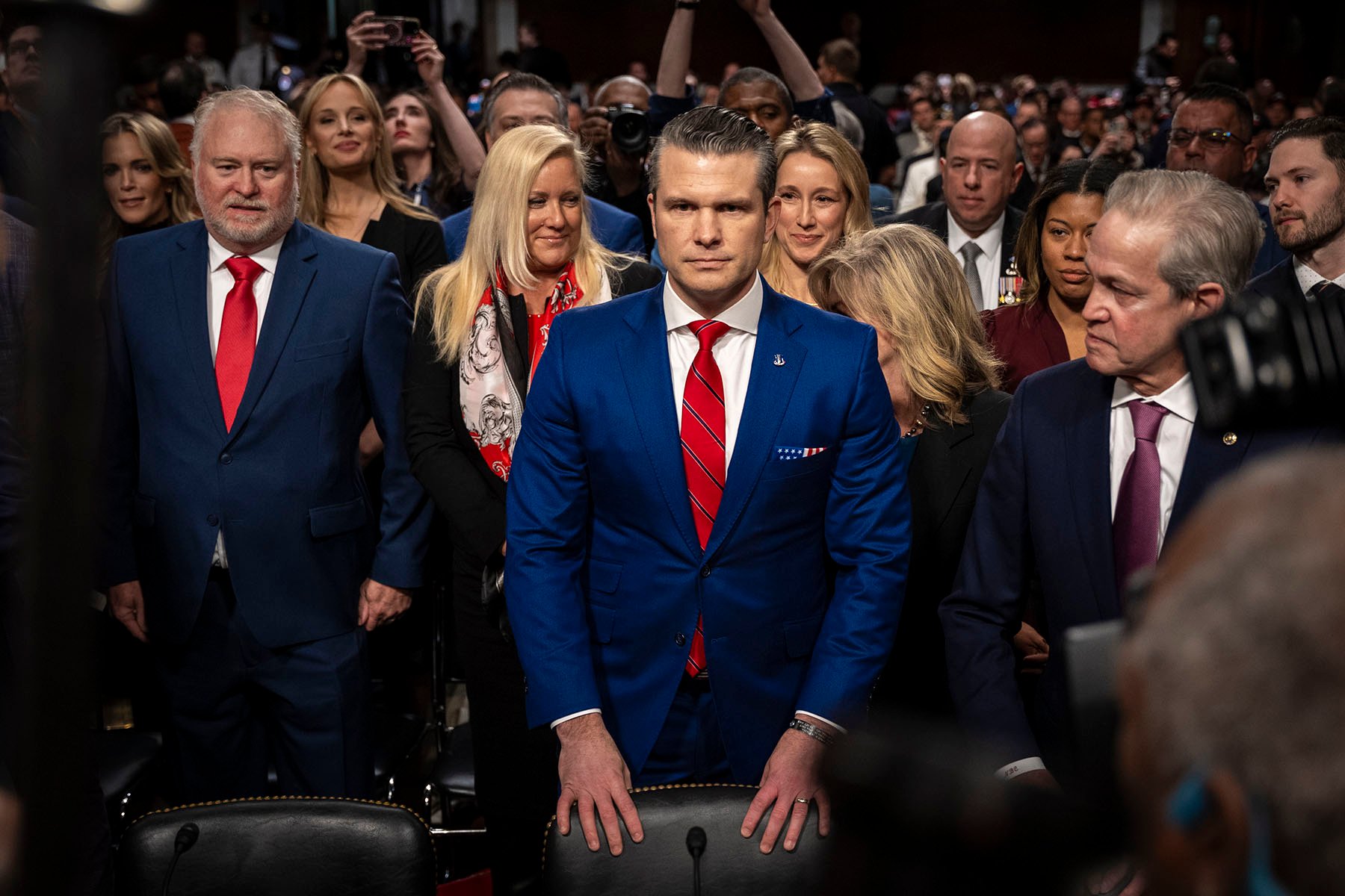 Pete Hegseth arrives for his confirmation hearing before the Senate Armed Services Committee