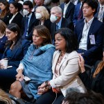 Rep. Pramila Jayapal and Rep. Veronica Escobar, hold each other as the House select committee investigating the Jan. 6 attack on the Capitol holds a primetime hearing on Capitol Hill.