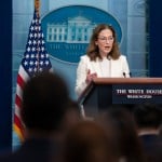 Director of White House Gender Policy Council Jennifer Klein speaks during a press briefing.