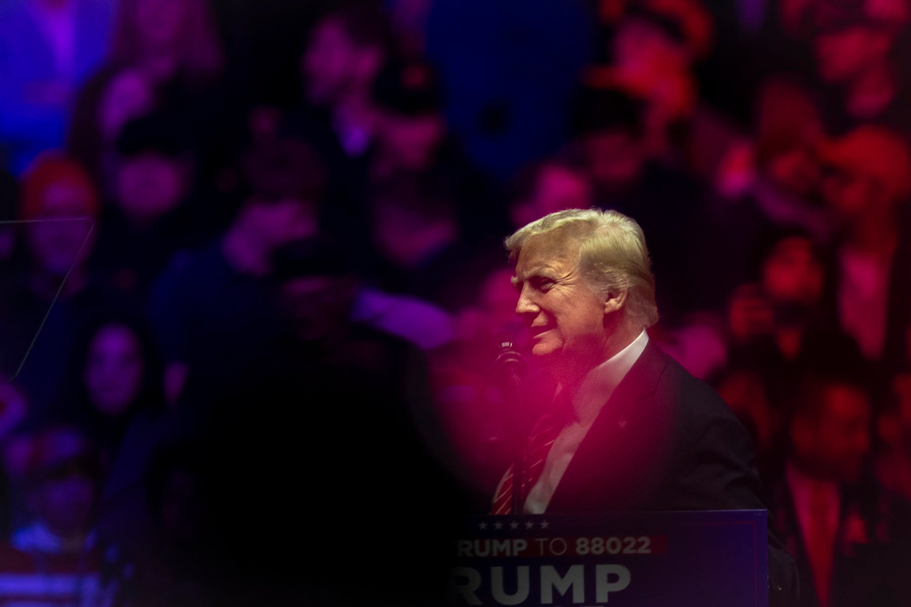 President Trump speaks during his pre-inauguration victory rally at Capitol One Arena.