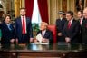 President Donald Trump takes part in a signing ceremony after his inauguration in the President's Room at the Capitol on January 20, 2025 in Washington, D.C.