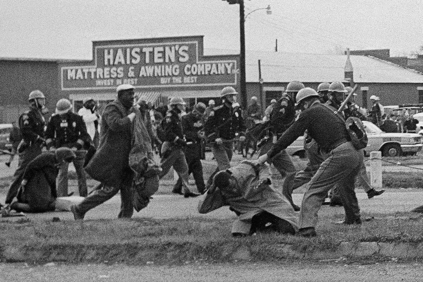 State troopers attack marchers with billy clubs in Selma, Alabama, in March 7, 1965.