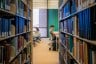 Students study in a library.