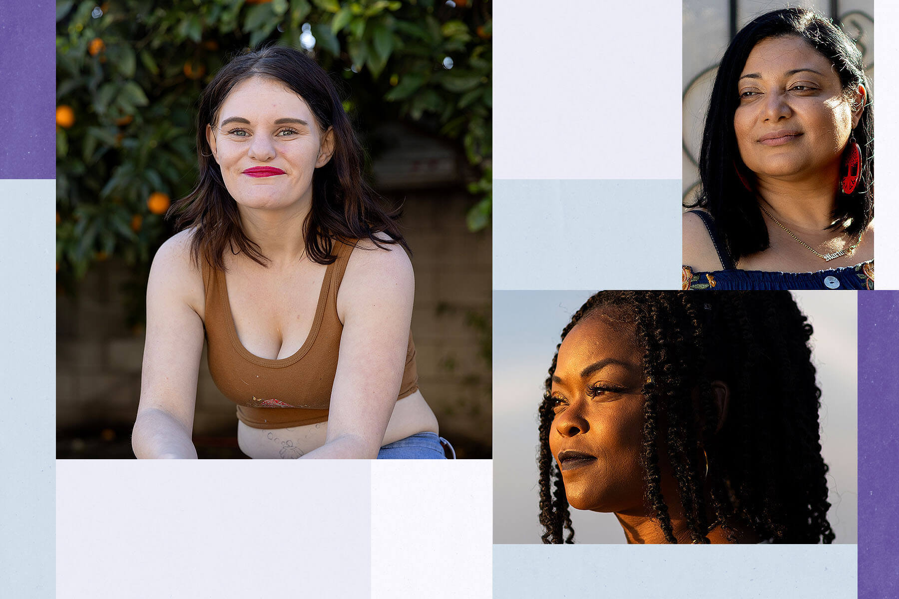 Portraits of three women