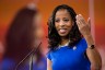 Mia Love speaks to the crowd at CPAC in National Harbor, Maryland.