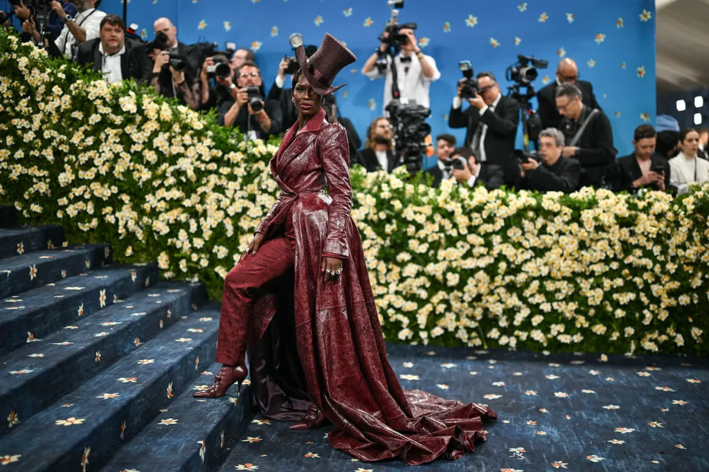 British actress Jodie Turner-Smith arrives for the 2025 Met Gala at the Metropolitan Museum of Art.