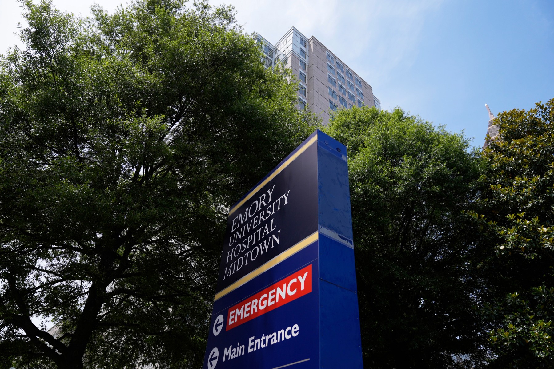 An Emory University Hospital Midtown sign.