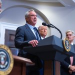 Health and Human Services Secretary Robert F. Kennedy Jr. speaks inside the Roosevelt Room on May 12, 2025 at the White House.