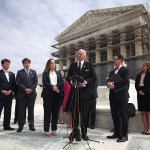 South Carolina Gov. Henry McMaster speaks during a press conference outside the Supreme Court.