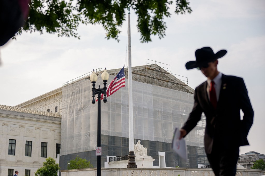 People walk in front of the Supreme Court on June 5, 2025 in Washington, D.C.
