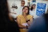 Yessenia Ruano stands amongst friends, family, and immigration supporters during a press conference at Milwaukee Mitchell International Airport before departing for El Salvador on June 17, 2025, in Milwaukee, Wisconsin.