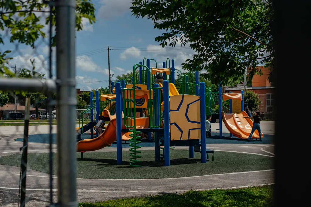 The playground outside of ALBA School.