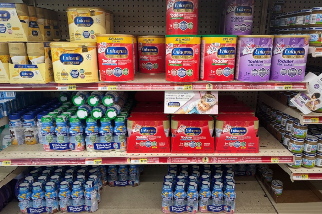 Tubs of formula are seen in Supermercados Econo Campo Rico, Carolina, Puerto Rico.