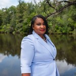 Carletta Davis, candidate for the 2025 mayoral election of Prichard, Alabama, standing in Chickasabogue Park.