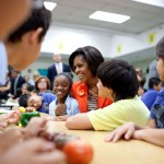 First Lady Michelle Obama joins students for a 