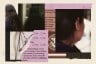 A collage combining multiple partial portraits: a woman’s dark hair seen from the back, another woman in profile with a small stud earring, and a close-up of layered necklaces including a cross. Surrounding these images are torn paper fragments of U visa documents, checkboxes, and text listing criminal charges.