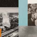 An image of a industrial plant, a local ordinance and a Collins family photo