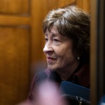 Sen. Susan Collins is seen in an elevator at the Capitol.