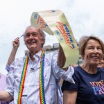 Senator Ed Markey and Governor Maura Healey cut the ribbon as a part of Pride festivities in Boston.