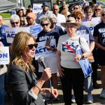 Dr. Amy Acton, Ohio Democratic gubernatorial candidate, speaks to supporters during a rally.