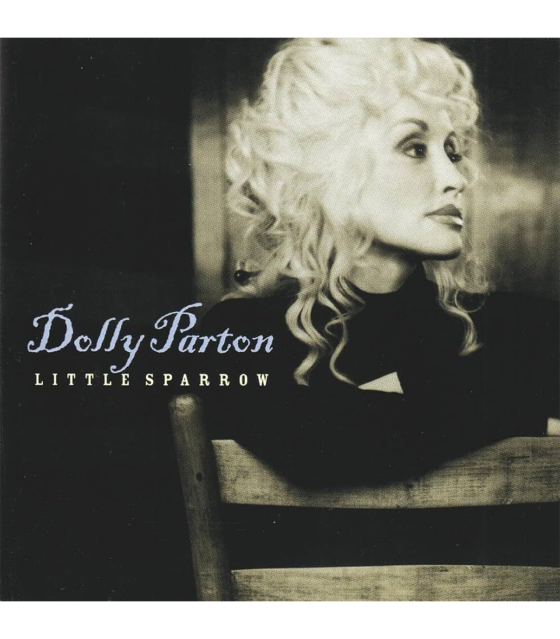 Album cover for Little Sparrow, featuring Dolly Parton in a black and white closeup portrait looking off camera