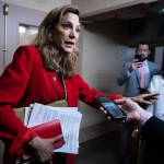 Rep. Maria Elvira Salazar speaks with reporters as she departs a House Republican Conference meeting at the Capitol.